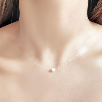 Imagen 2 del producto Collar Invisible Punto De Luz Circón Grifas Plata Fina 925