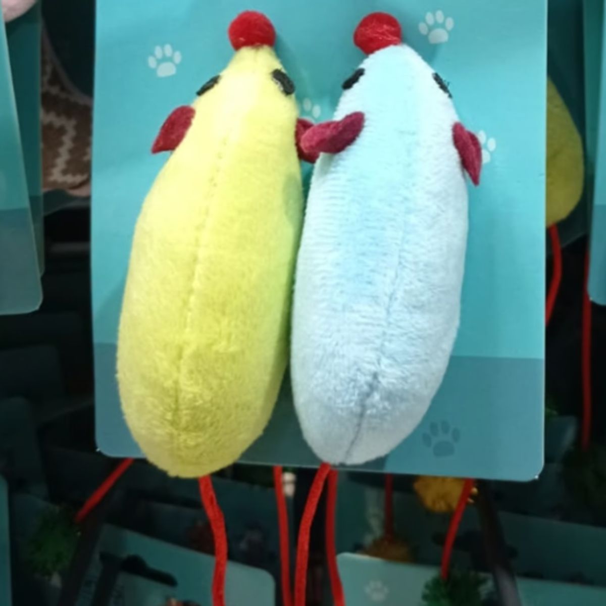 GENERICO - Set 2 Mini Ratones Juguete Peluche Para Gatos