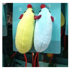 GENERICO - Set 2 Mini Ratones Juguete Peluche Para Gatos