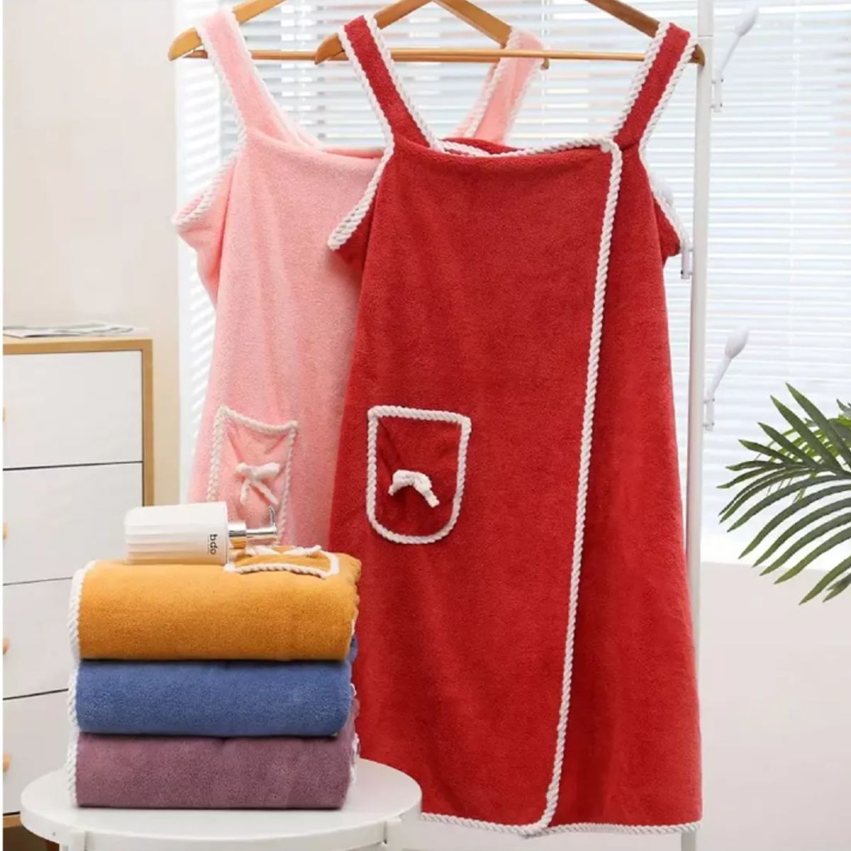 GENERICO - Bata de Microfibra salida de baño Primavera Spa mostaza