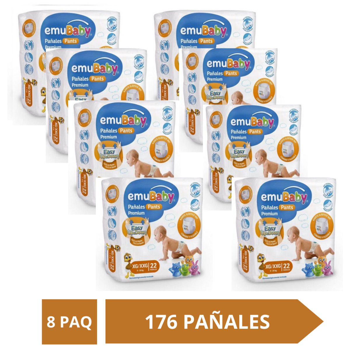 EMUBABY - Pañal Emubaby Pants Talla Xg / Xxg 176 Unidades