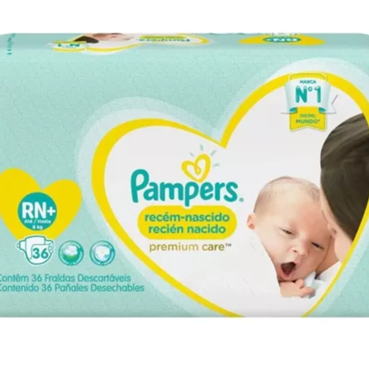 PAMPERS - Pañales Pampers Premium Care 144 Und Talla RN+