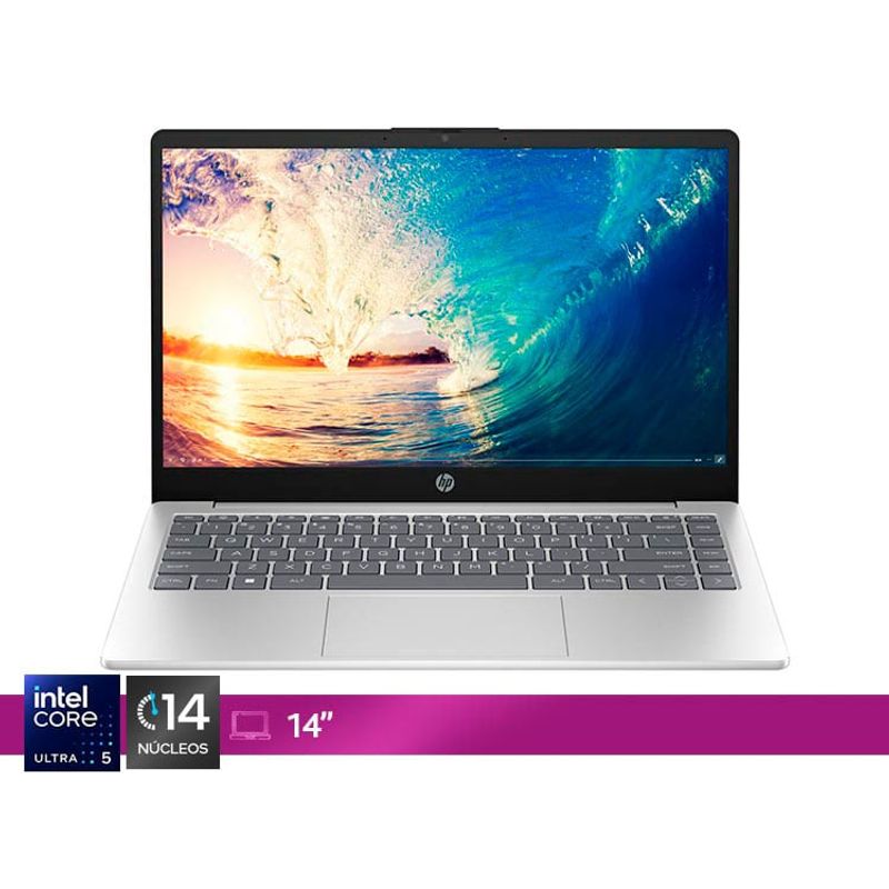 HP - NOTEBOOK HP 14-EP1000LA INTEL CORE ULTRA 5 RAM 16GB SSD 512GB 14" LECTOR DE HUELLAS FHD