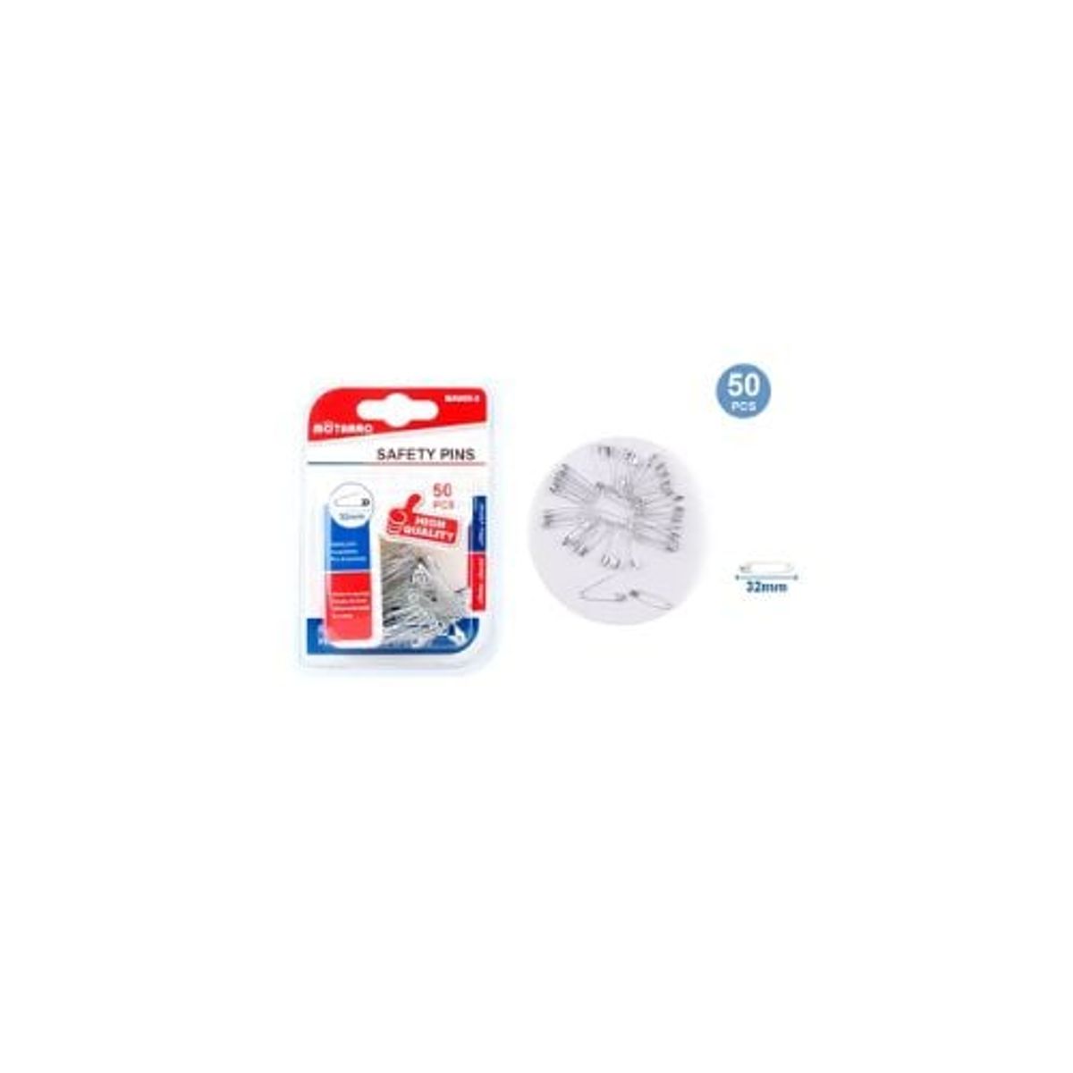 GENERICO - Alfiler De Gancho Plateado 50 Pcs