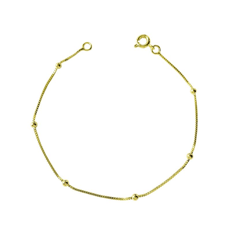 ANDREA COGGIOLA JOYAS - Pulsera 6 Bolitas Veneciana Enchapado Oro 18K