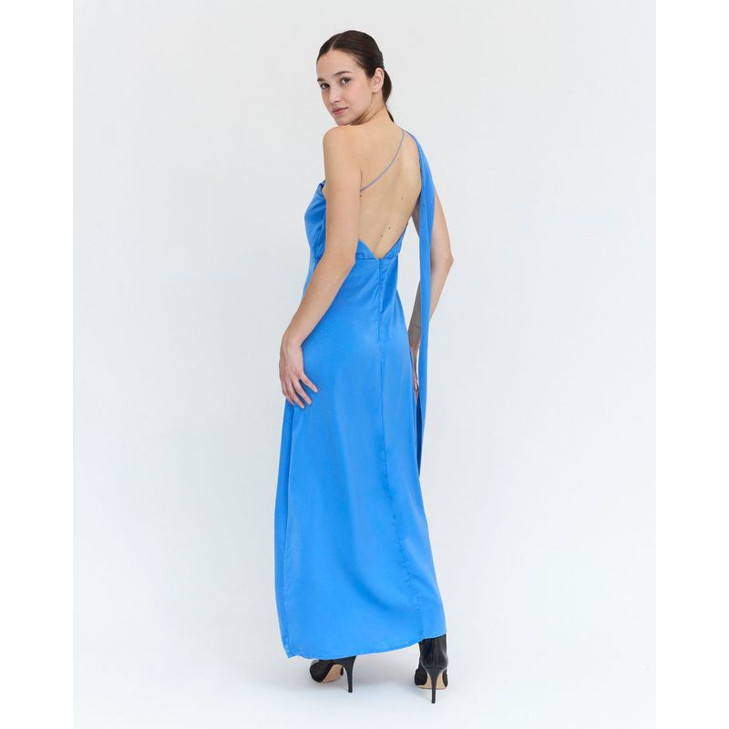 GUINDA - Maxi Vestido tipo Halter Asimétrico Tabi Guinda