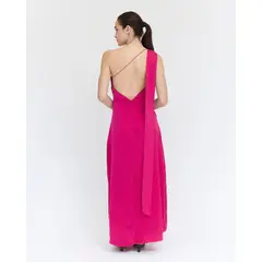 GUINDA - Maxi Vestido tipo Halter Asimétrico Tabi