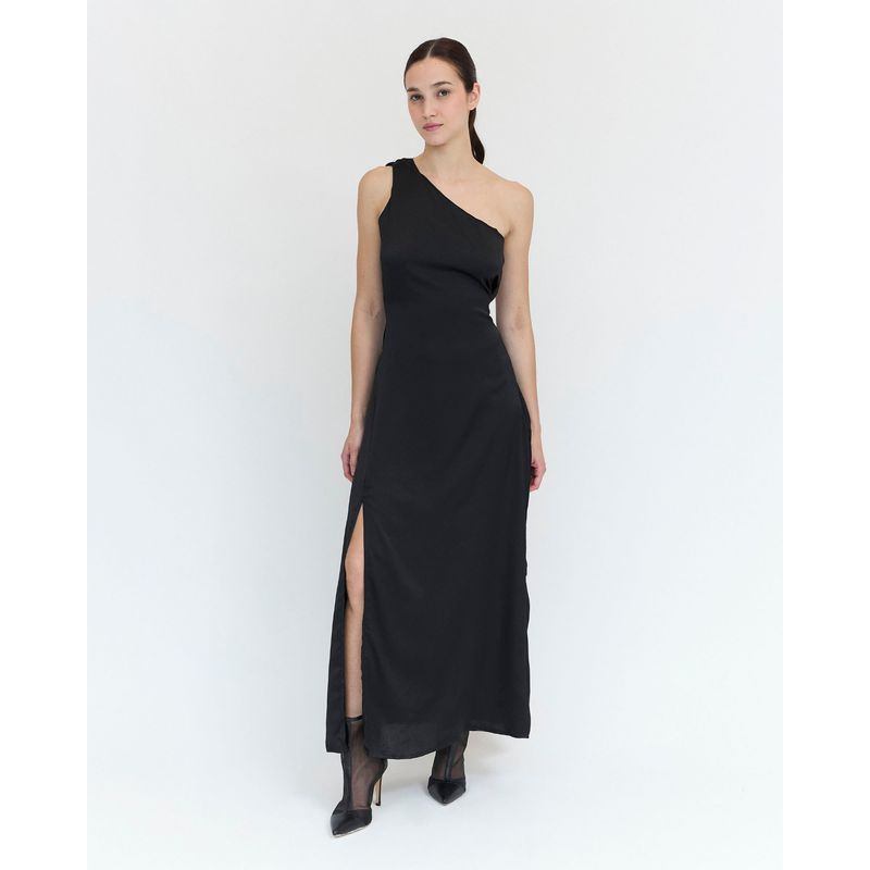 GUINDA - Maxi Vestido tipo Halter Asimétrico Tabi Guinda