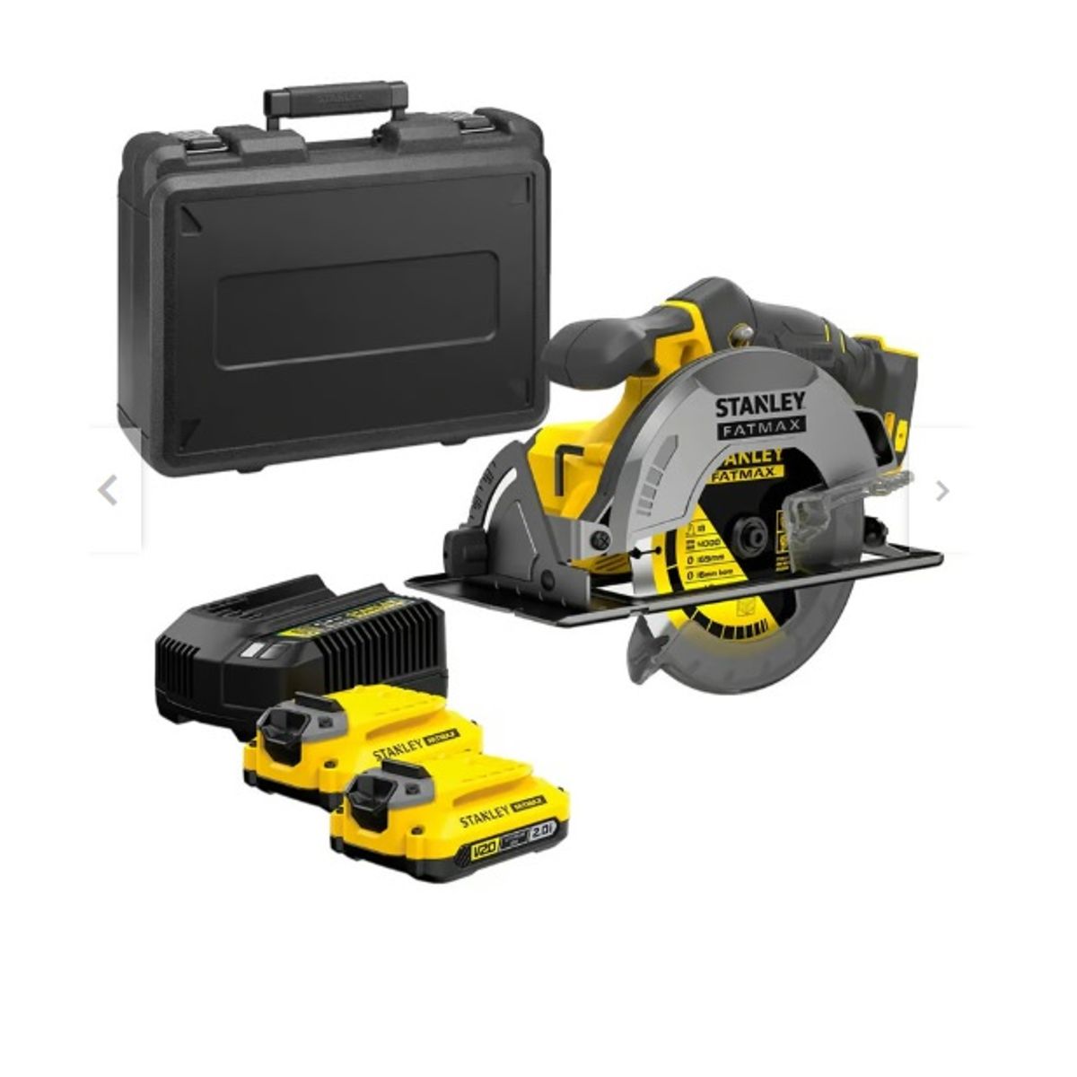 STANLEY - Sierra circular 7 1/4 STANLEY SBC550D2K 20v+2bat+carg+maleta