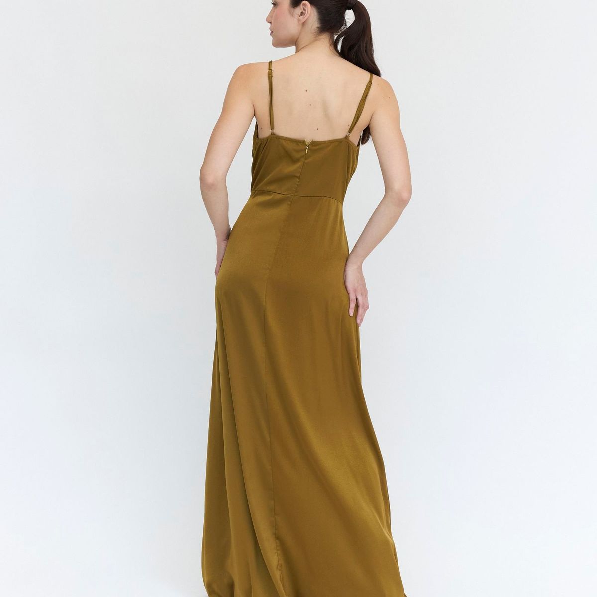 GUINDA - Maxi Vesitdo con tirantes y escote en V Rouse Guinda