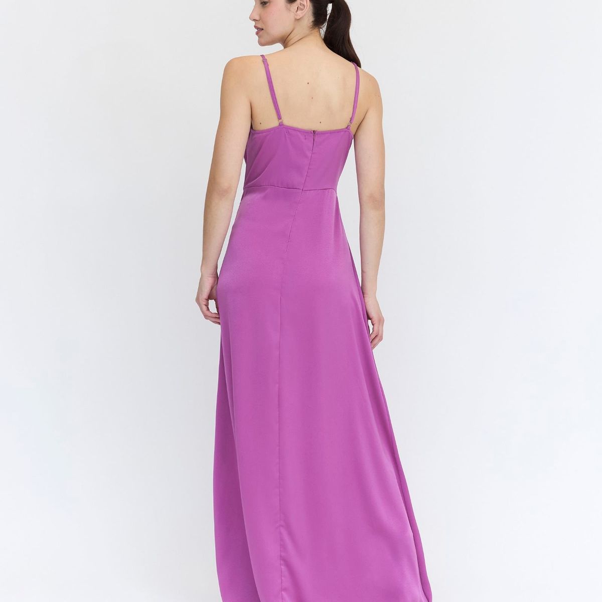 GUINDA - Maxi Vesitdo con tirantes y escote en V Rouse Guinda