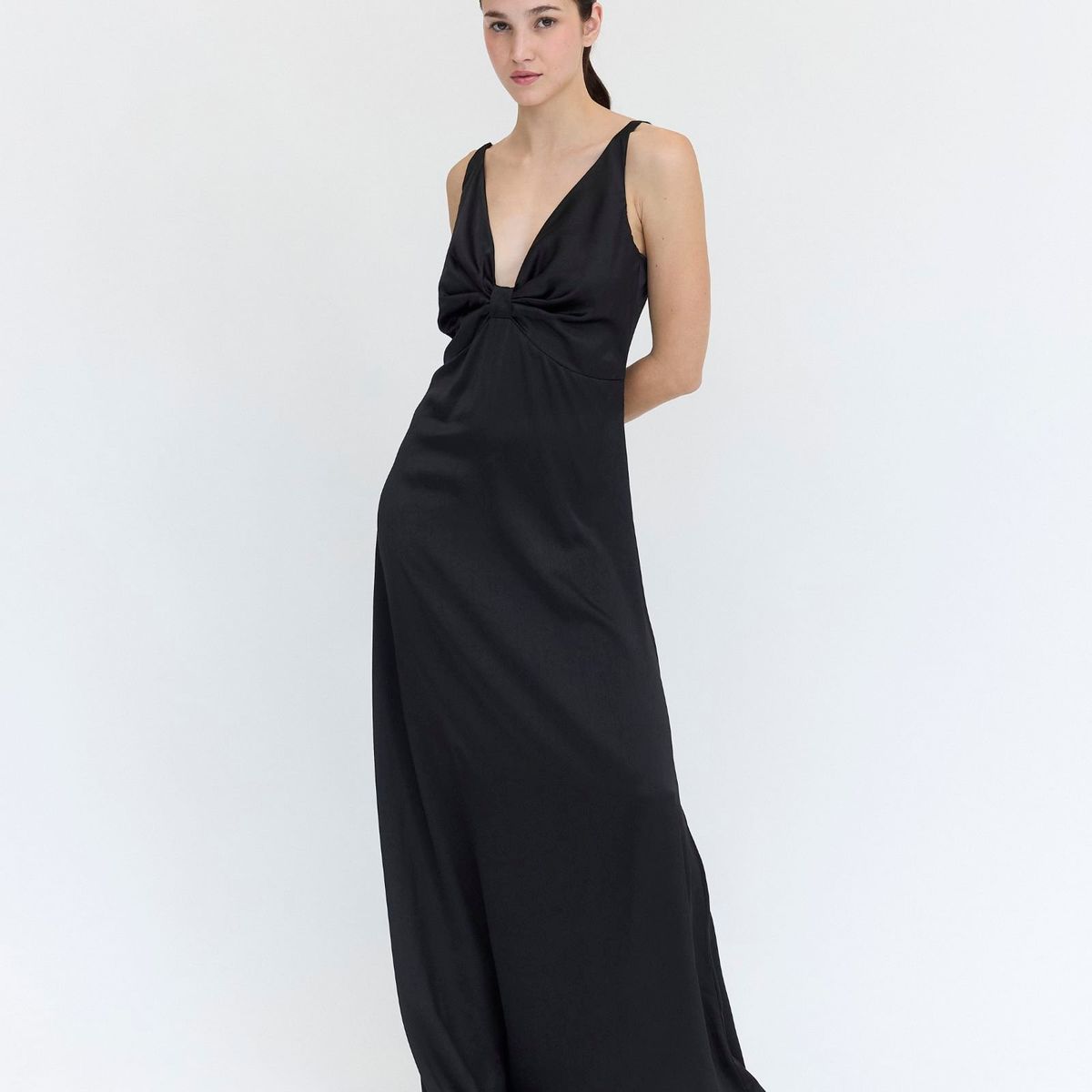 GUINDA - Maxi Vesitdo con tirantes y escote en V Rouse Guinda