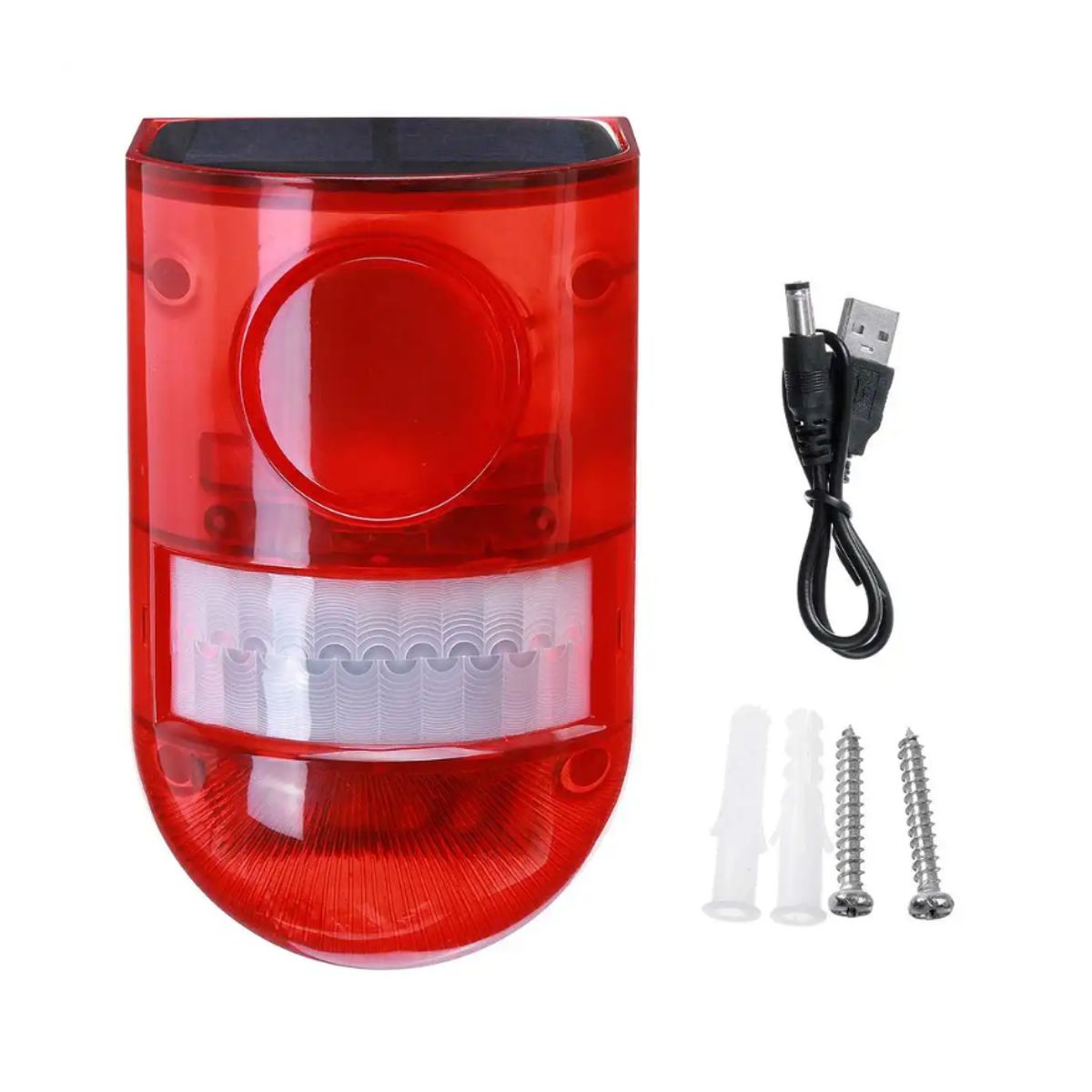 GENERICO - Sirena Alarma Con Sensor De Movimiento Y Luz Solar 4 Modos