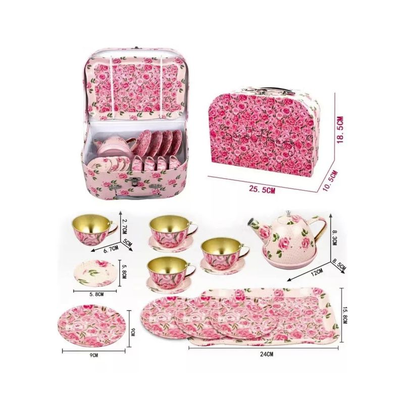 GENERICO - SET TETERA FLORAL ROSA  INFANTIL