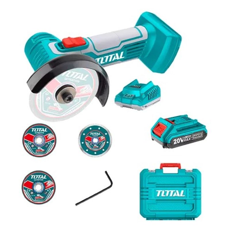 TOTAL TOOLS - Mini Galletera Esmeril Angular 76mm 20v Bat+ Carg Tagli76012