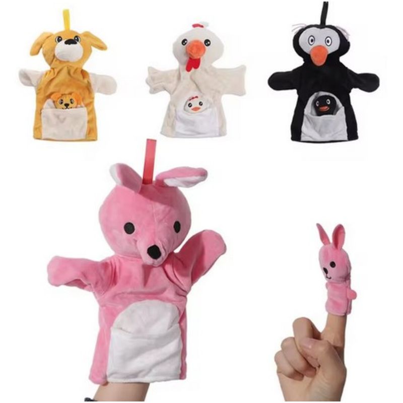 GENERICO - Set Marionetas Titeres Para Niños Mama Y Bebe Diseño Conejo