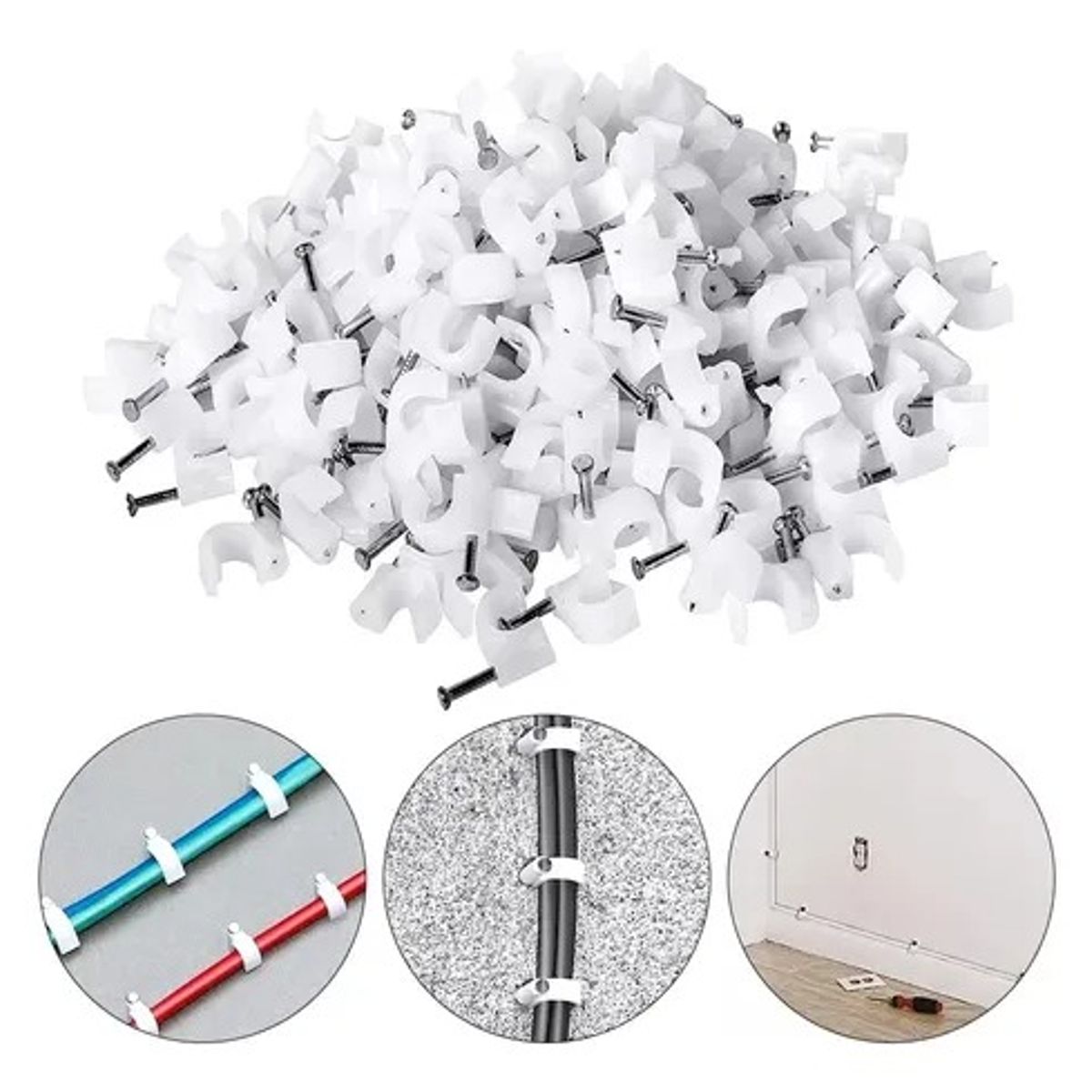 GENERICO - Grampas 3,5Mm Blanca - Pack de 500 Unidades