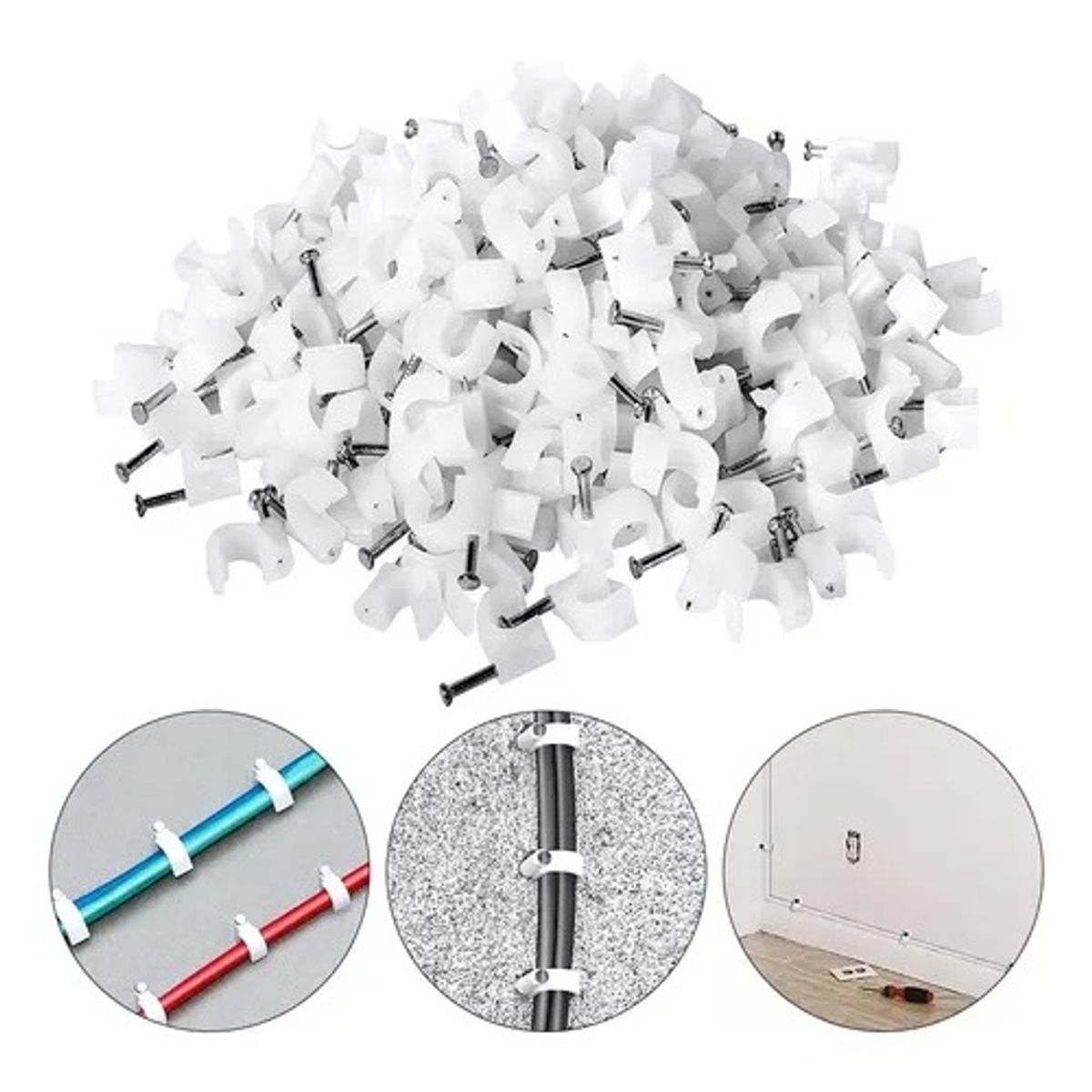 GENERICO - Grampas 3,5Mm Blanca - Pack de 500 Unidades