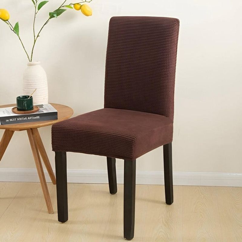 GENERICO - PACK DE 6 FUNDAS CUBRE SILLAS DE COMEDOR CUADRILLE CAFÉ