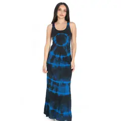 CHELSEA MARKET - Vestido largo mujer Azul y negro BATIK