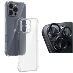 GENERICO - Carcasa Transparente Para iPhone 16 Pro - Lentes Negro
