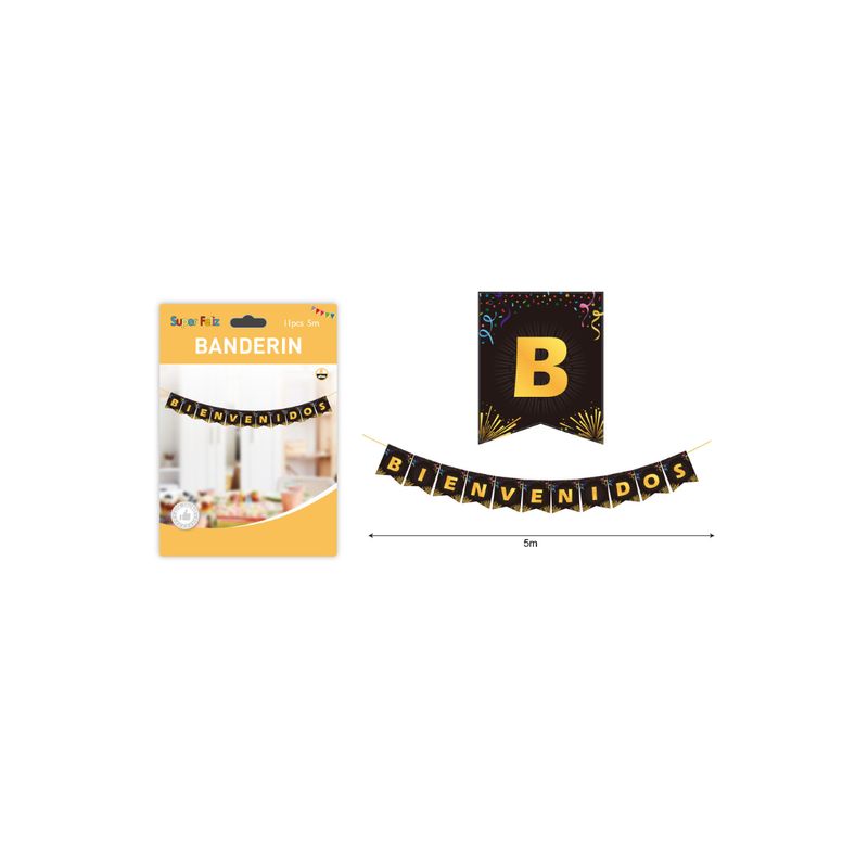 GENERICO - BANDERIN PARA FIESTA 11 PCS 5 M