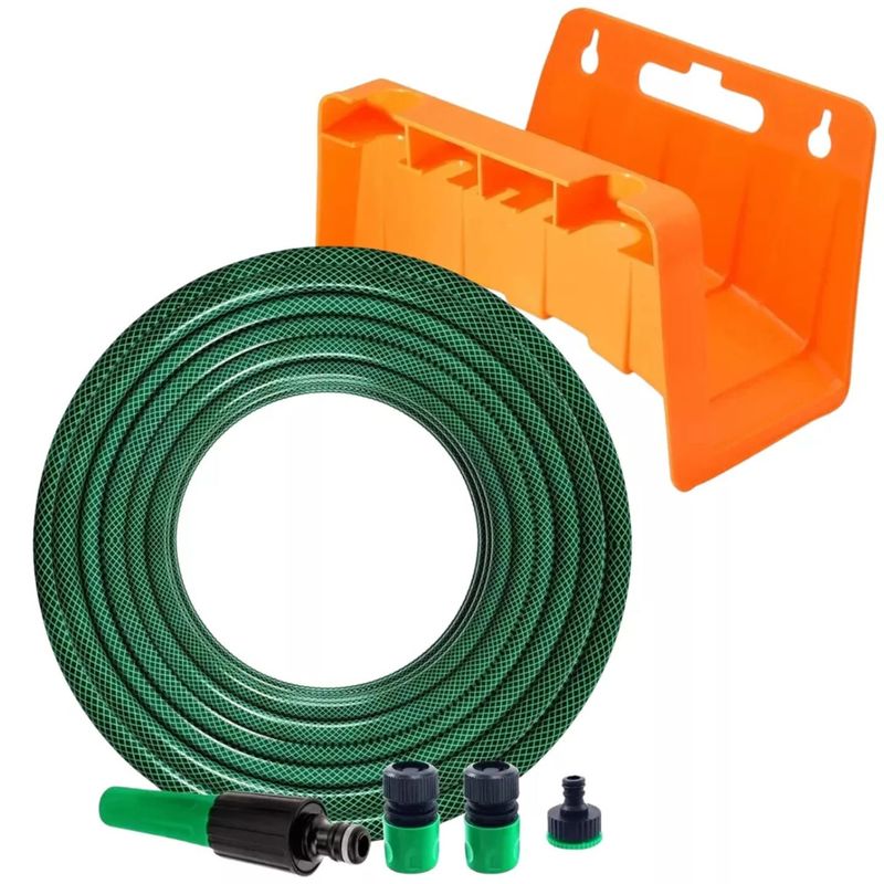 GENERICO - Manguera Jardin Con Malla 1/2 Pulgada 20 Metros Con Accesorios Dicas