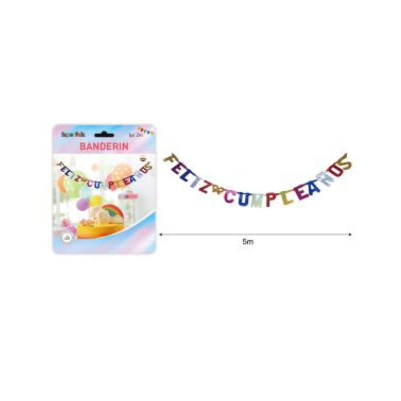 GENERICO - BANDERIN PARA FIESTA  1 PCS 5 M