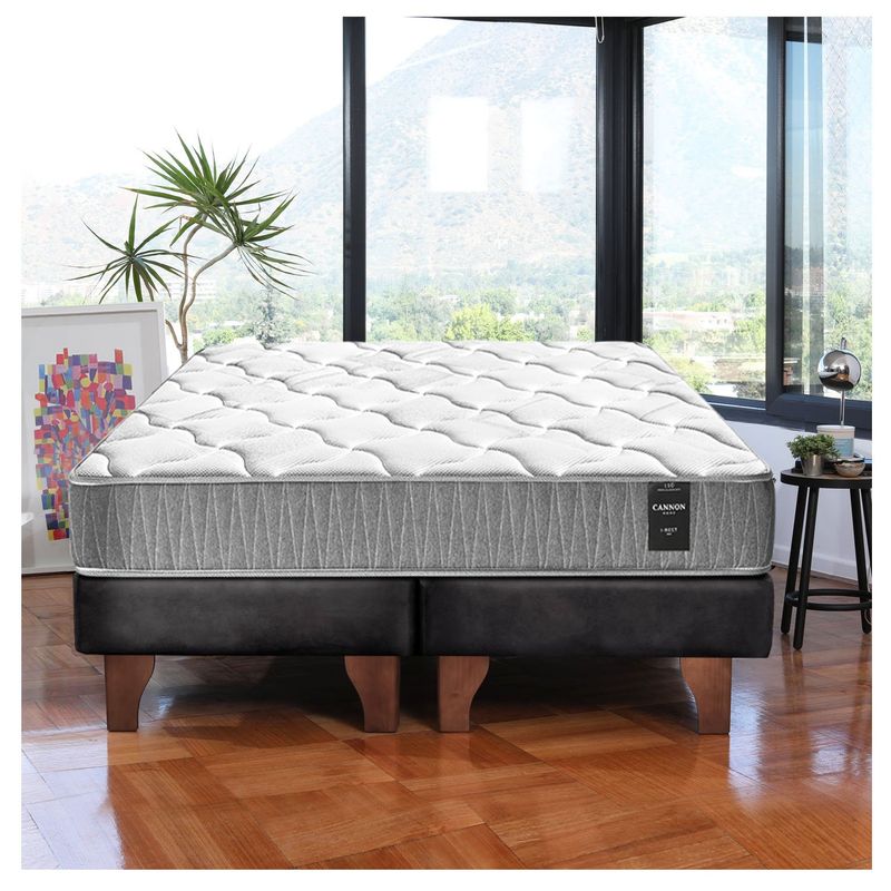LATAM HOME - Cama Europea Cannon Zen I-REST Super King Tela Negro