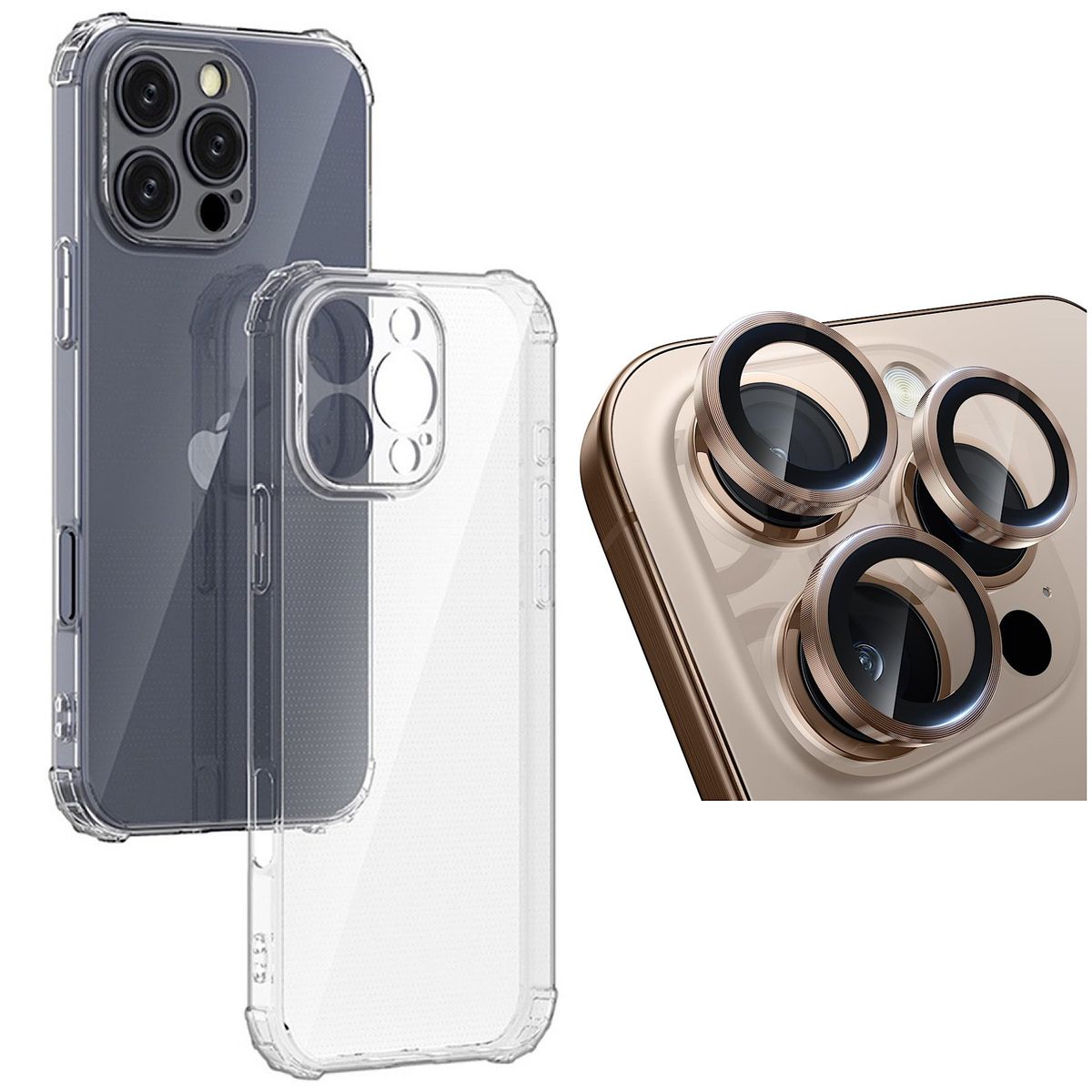 GENERICO - Carcasa Transparente Para iPhone 16 Pro - Lentes Desert