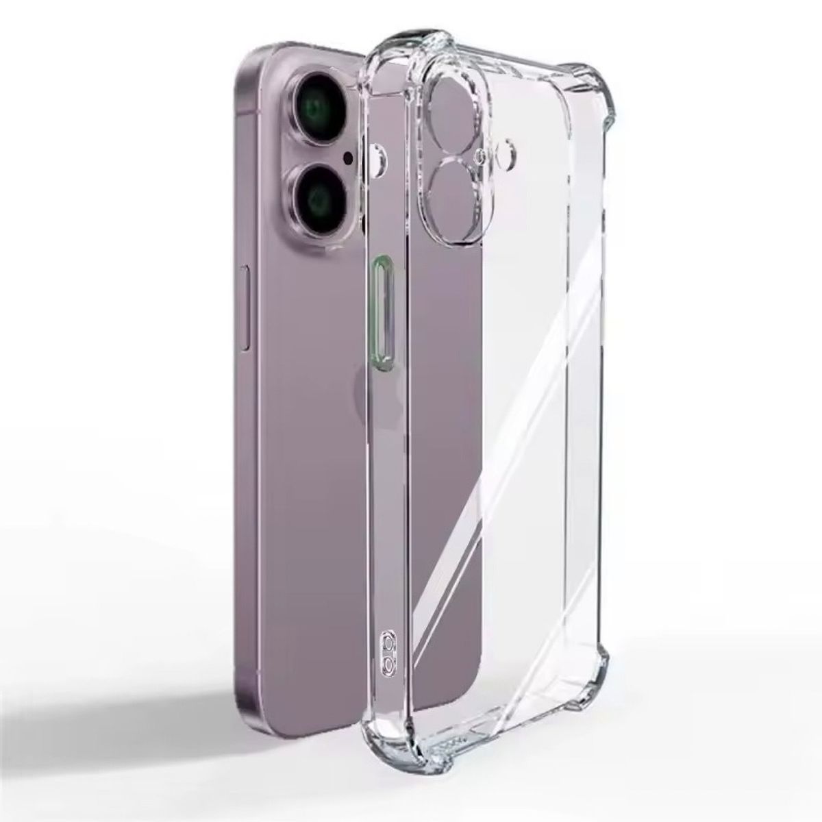 GENERICO - Carcasa Transparente Para iPhone 16 Normal - Lentes Negro