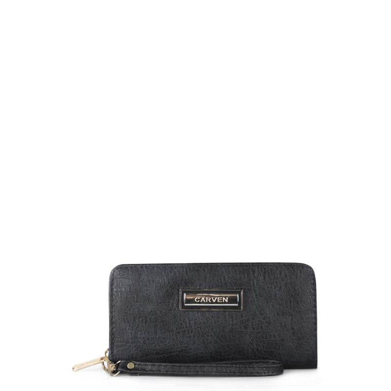 CARVEN - Billetera de mujer Camelia negra Carven