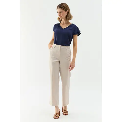 MA GRIFFE - Pantalon Beige Mujer Magriffe