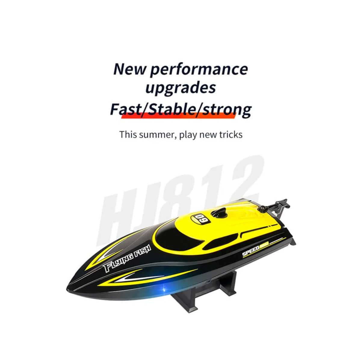 GENERICO - Lancha Grande RC + Velocidad Control Remoto Premiun Amarillo