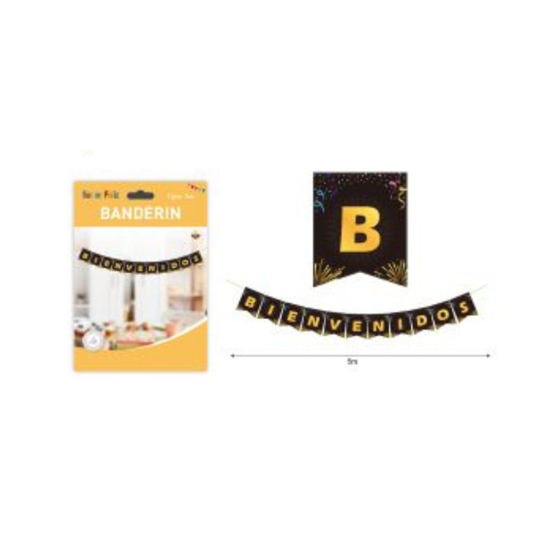 GENERICO - BANDERIN PARA FIESTA  11 PCS 5 M