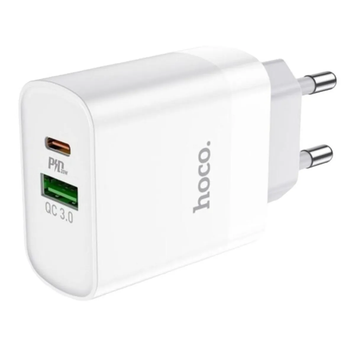 HOCO - CARGADOR DOBLE SALIDA USB -TIPO C PD 20W CARGA RÁPIDA CERTIFICADO