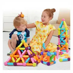 OEM - PUZZLE BLOQUES DE CONSTRUCCION MAGNETICOS MONTESSORI 64 P