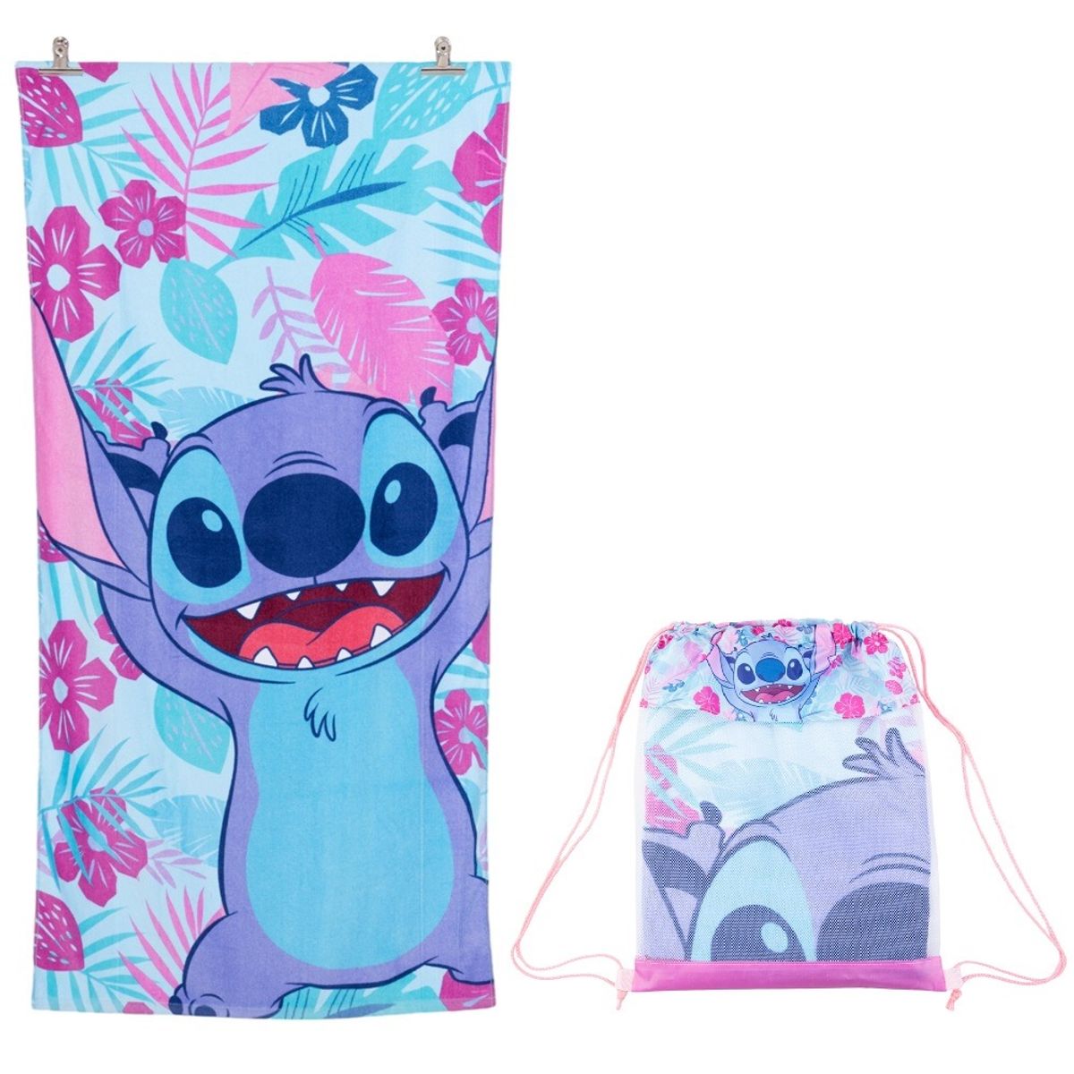 GENERICO - Toalla de Playa Infantil con Morral 70x140 cm - Love and Hearts