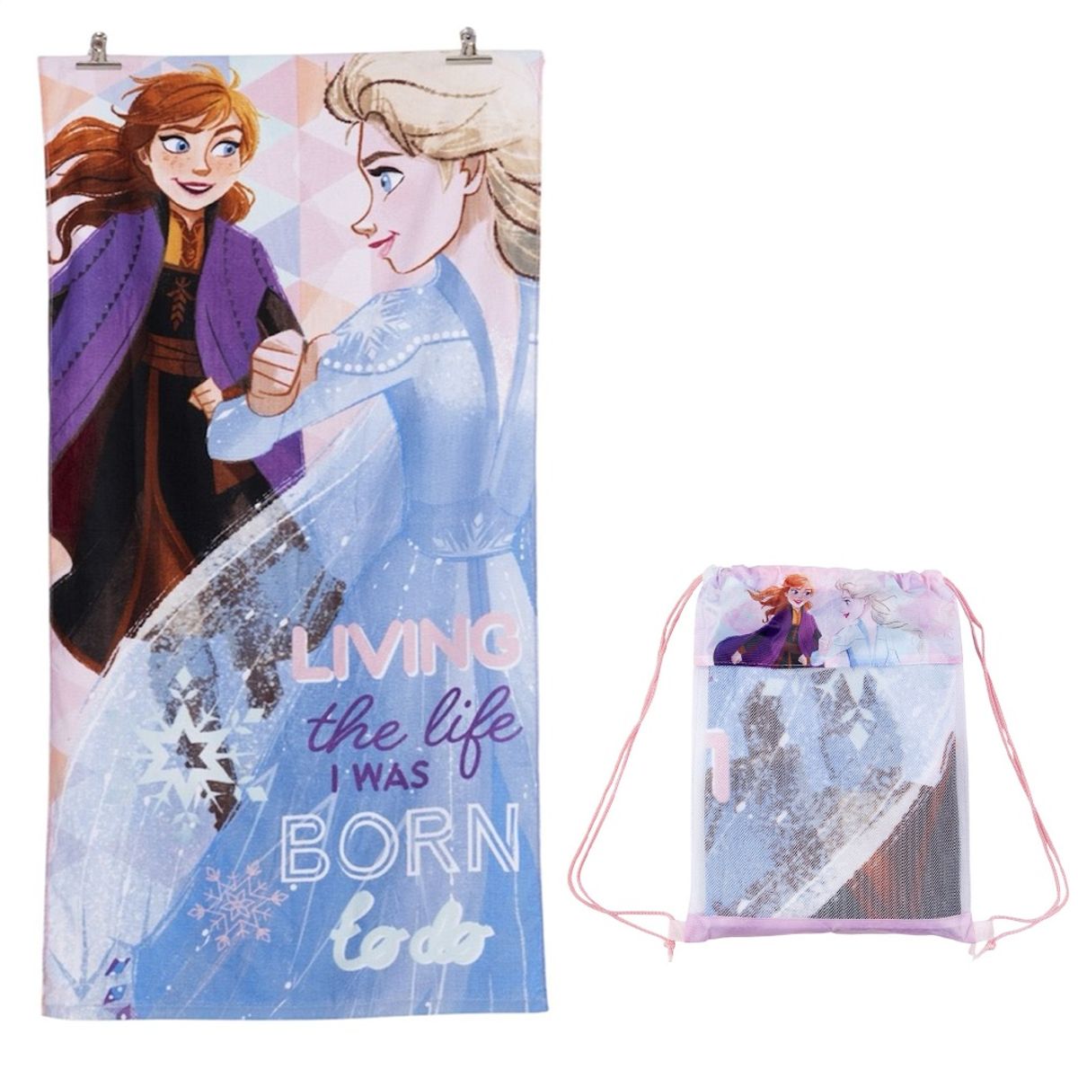 GENERICO - Toalla de Playa Infantil con Morral 70x140 cm - Elsa