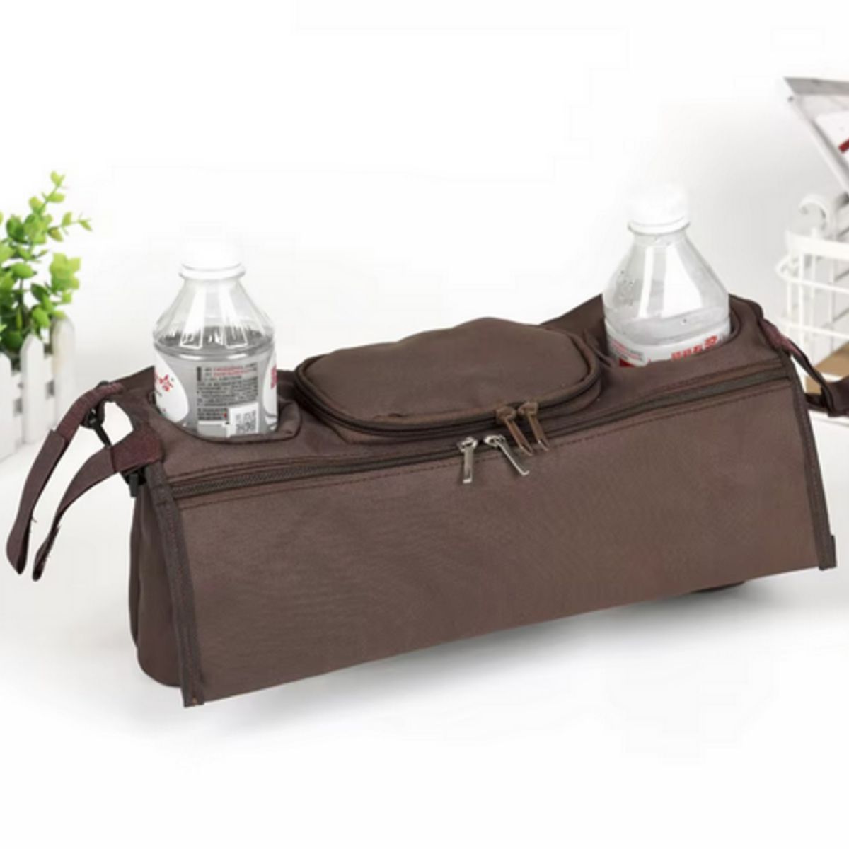 GENERICO - Bolso Organizador de Coche bebe con Cierre color Cafe