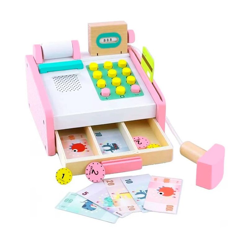 GENERICO - juego caja registradora montessori madera niños