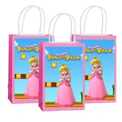 GENERICO - 12 bolsas dulcera Princesa Peach cumpleaños fiestas