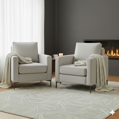 Imagen 2 del producto Juego poltronas Venetto Gris claro con tecnologia resortes full comfort