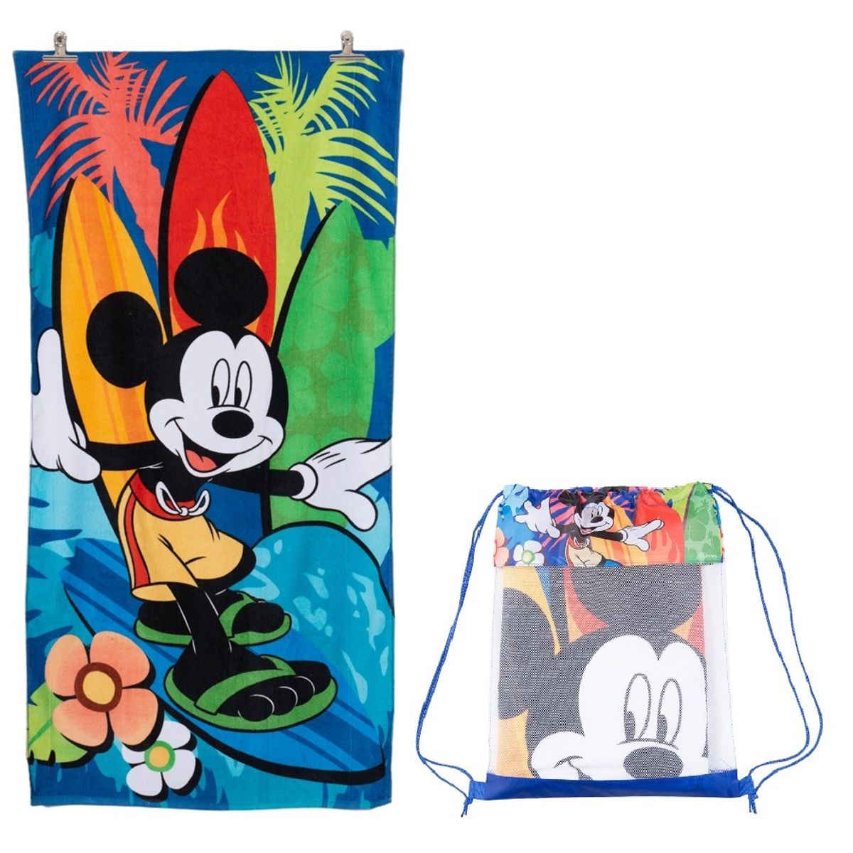 GENERICO - Toalla de Playa Infantil con Morral 70x140 cm - Surf