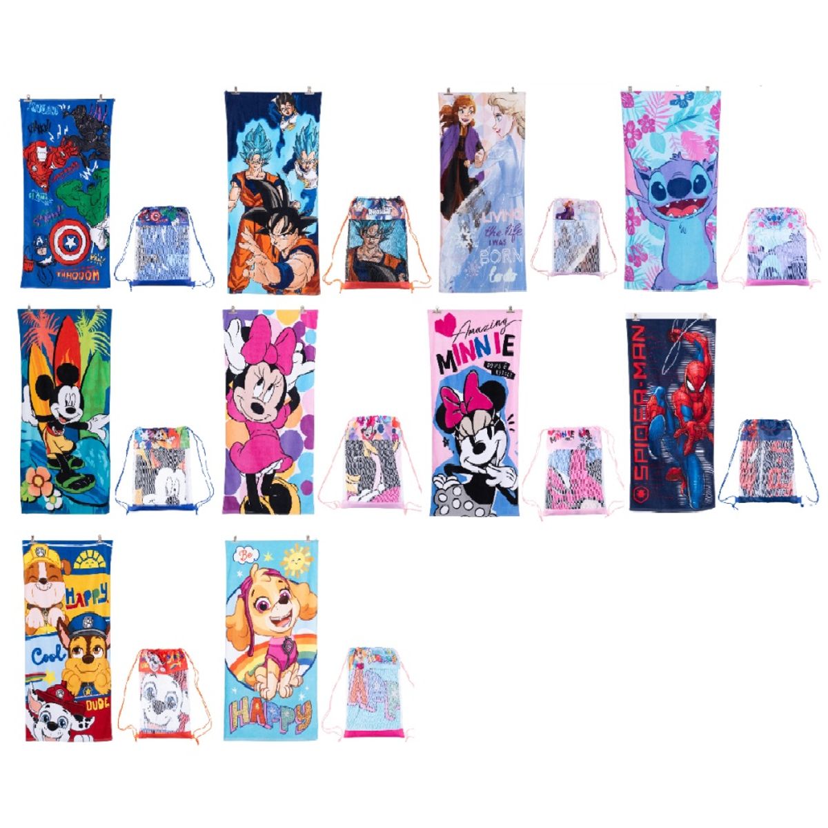 GENERICO - Toalla de Playa Infantil con Morral 70x140 cm - Surf