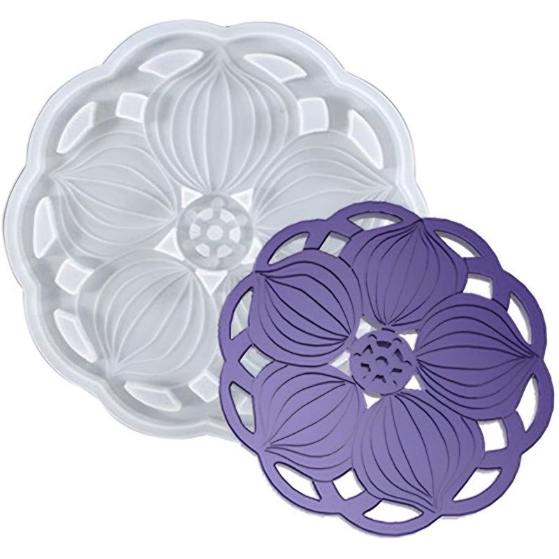 GENERICO - Moldes Silicona Para Posavasos Flor Resina