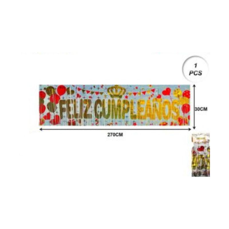 GENERICO - BANDERIN PARA FIESTA  1 PCS 270 CM X 30 CM