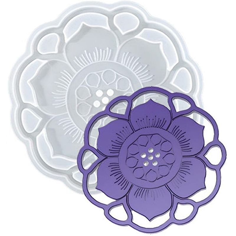 GENERICO - Moldes Silicona Para Posavasos Flor Mandala Resina