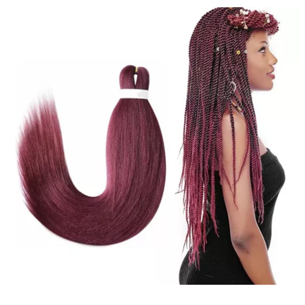 GENERICO - Kanekalon Pelo Liso Sintético Trenzas Africanas  FR-118