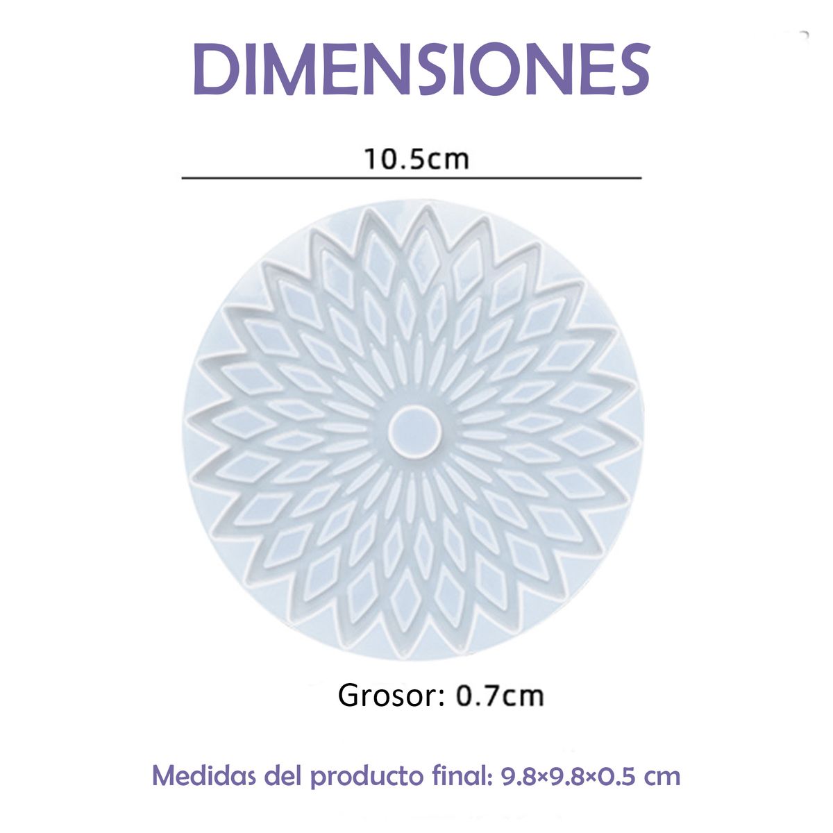 GENERICO - Moldes Silicona Para Posavasos Mandala Resina